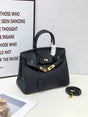 2025- Euro-american Elegant Crocodile Leather Handbag Bag - Birkin 25,black ,palladium Hardware V1192-D89
