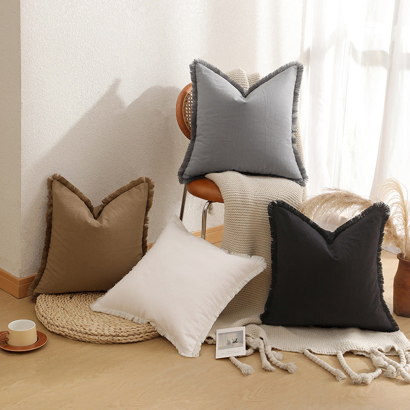 1 pc New Light Luxury modern Bohemian style pillowcase, fringed pillow cushion cover (brown) V1192-DRO-0002