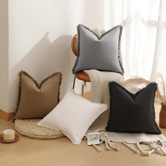1 pc New Light Luxury modern Bohemian style pillowcase, fringed pillow cushion cover (brown) V1192-DRO-0002