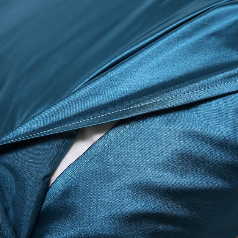 A pair of solid-color silk-like pillowcase pillowcase and envelope pillow (coffee color) V1192-DRO-0003