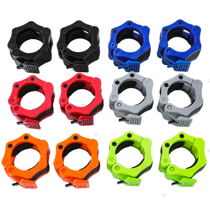 A pair of Olympic bar lock heads, plastic lock for barbell plates, 50MM (black) V1192-DRO-0006