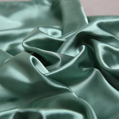 A pair of solid-color silk-like pillowcase pillowcase and envelope pillow (green) V1192-DRO-0013