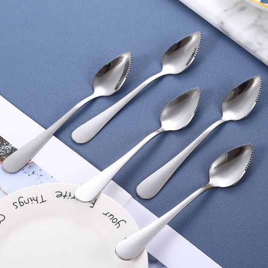 4 pieces stainless steel scraper spoons, children's complementary food spoons, baby fruit puree scraper V1192-DRO-0015