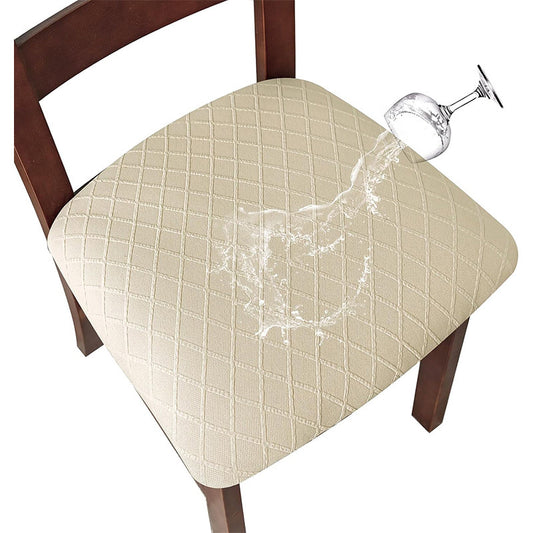 6 pcs 2025 Best-selling diamond-shaped jacquard chair cushion cover, chair cover cover. Khaki, 45*50*9cm V1192-DRO-0018