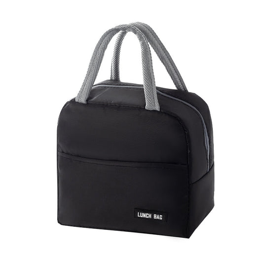 1 PC Lunch bag, thickened aluminum foil student hand-held bento bag, insulated bag, lunch box bag (black) V1192-DRO-0021