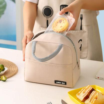 1 PC Lunch bag, thickened aluminum foil student hand-held bento bag, insulated bag, lunch box bag (black) V1192-DRO-0021