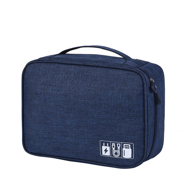 Navy Blue Data Storage Bag - Organizer for Cables, Chargers & Tech Accessories V1192-GMCS-0820-005
