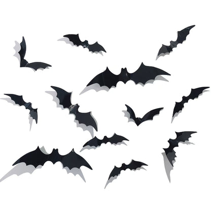 Halloween Bat Wall Stickers - Removable Spooky Decor Decals V1192-GMCS-0827-005