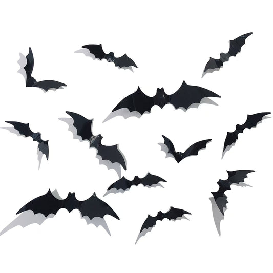 Halloween Bat Wall Stickers - Removable Spooky Decor Decals V1192-GMCS-0827-005