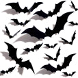 Halloween Bat Wall Stickers - Removable Spooky Decor Decals V1192-GMCS-0827-005