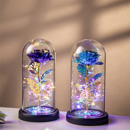 Purple & Silver Butterfly Lantern - Festive Decorative LED Light V1192-ZH-PURPLE