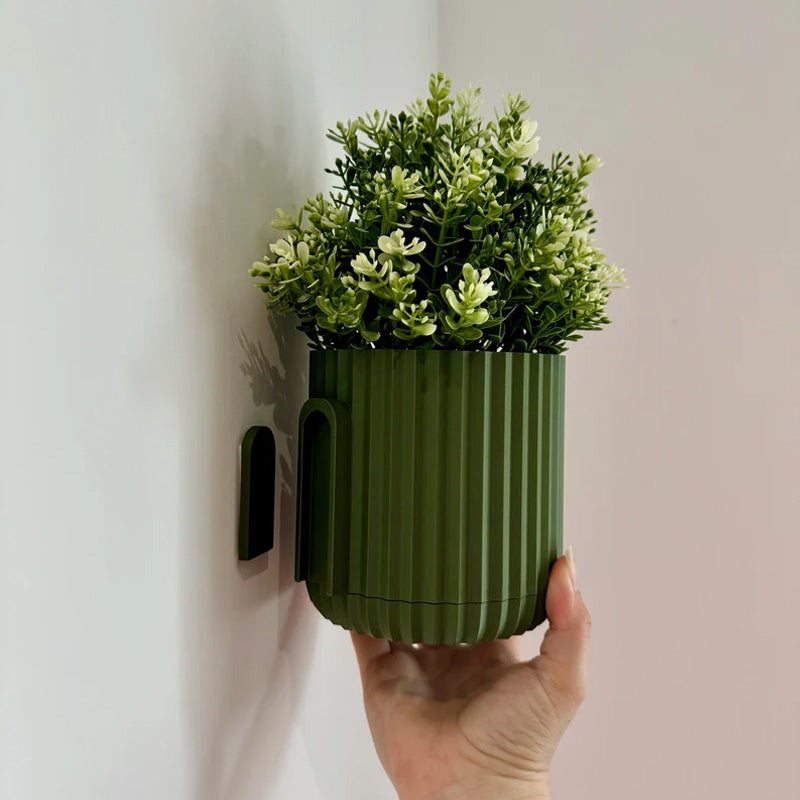 Modern Minimalist Mounted Planter, Indoor, Hidden Wall Mount, Home Decor, Home Gift, Wall Planter, Hidden V1195-V3DOY000411