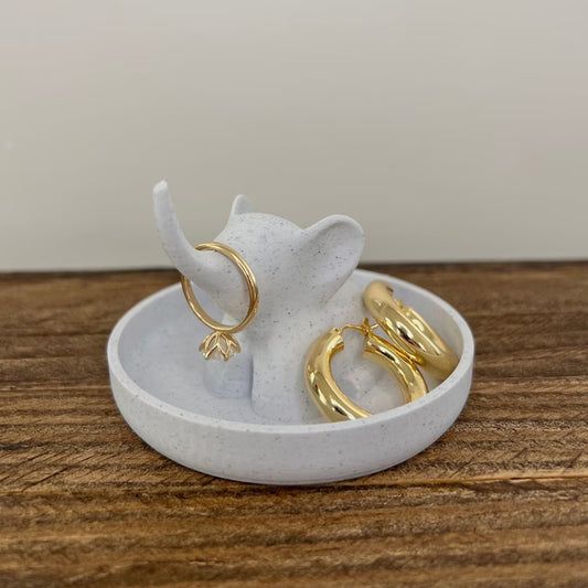 Elephant Jewelry Dish with Decorative Ring Holder and Tray Adorable Elephant Ring Organizer Tray for Jewelry V1195-V3DOY000442C
