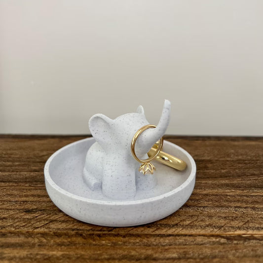 Elephant Jewelry Dish with Decorative Ring Holder and Tray Adorable Elephant Ring Organizer Tray for Jewelry V1195-V3DOY000442C