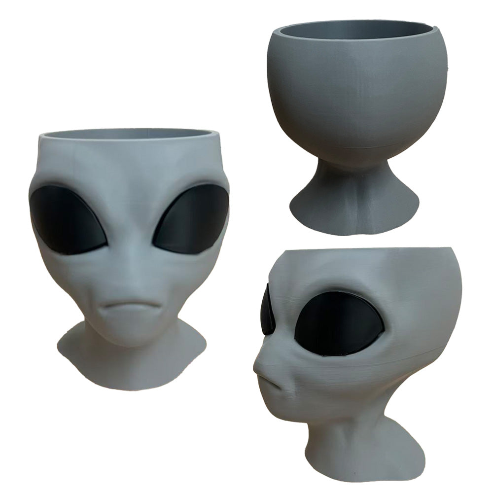 Alien Planter - Alien Bust Plant Pot - Scifi Indoor Planters - Space Indoor Home Decor - Cool Planters - V1195-V3DOY000452GREEN