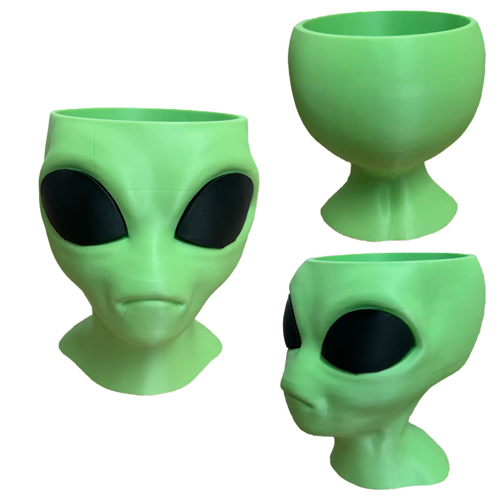 Alien Planter - Alien Bust Plant Pot - Scifi Indoor Planters - Space Indoor Home Decor - Cool Planters - V1195-V3DOY000452GREY