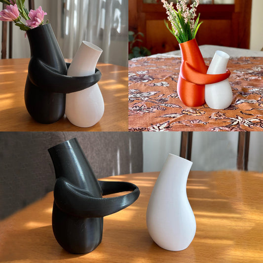 3D printedHugging Vases, decorative vase, suitable for office and home desktop flower pots, a gift for V1195-V3DOY000463BOR