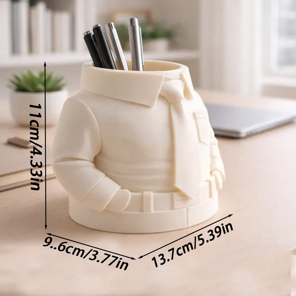 Hirt & Tie Pen Holder - Stylish 3D Printed Desk Organizer V1195-V3DOY000473A