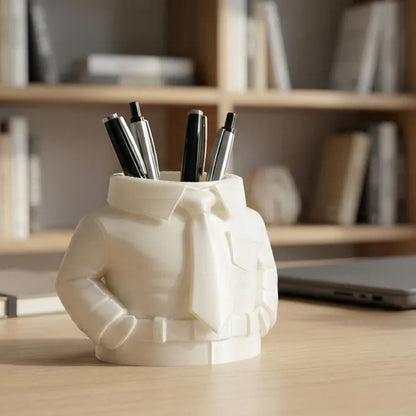 Hirt & Tie Pen Holder - Stylish 3D Printed Desk Organizer V1195-V3DOY000473A