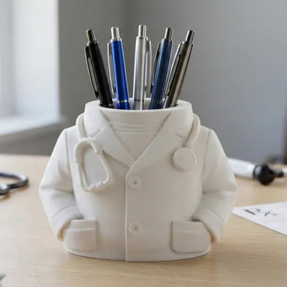 Doctor Pen Holder Desk Organizer - Lab Coat & Stethoscope Desktop Doctor Pen Holder V1195-V3DOY000473B