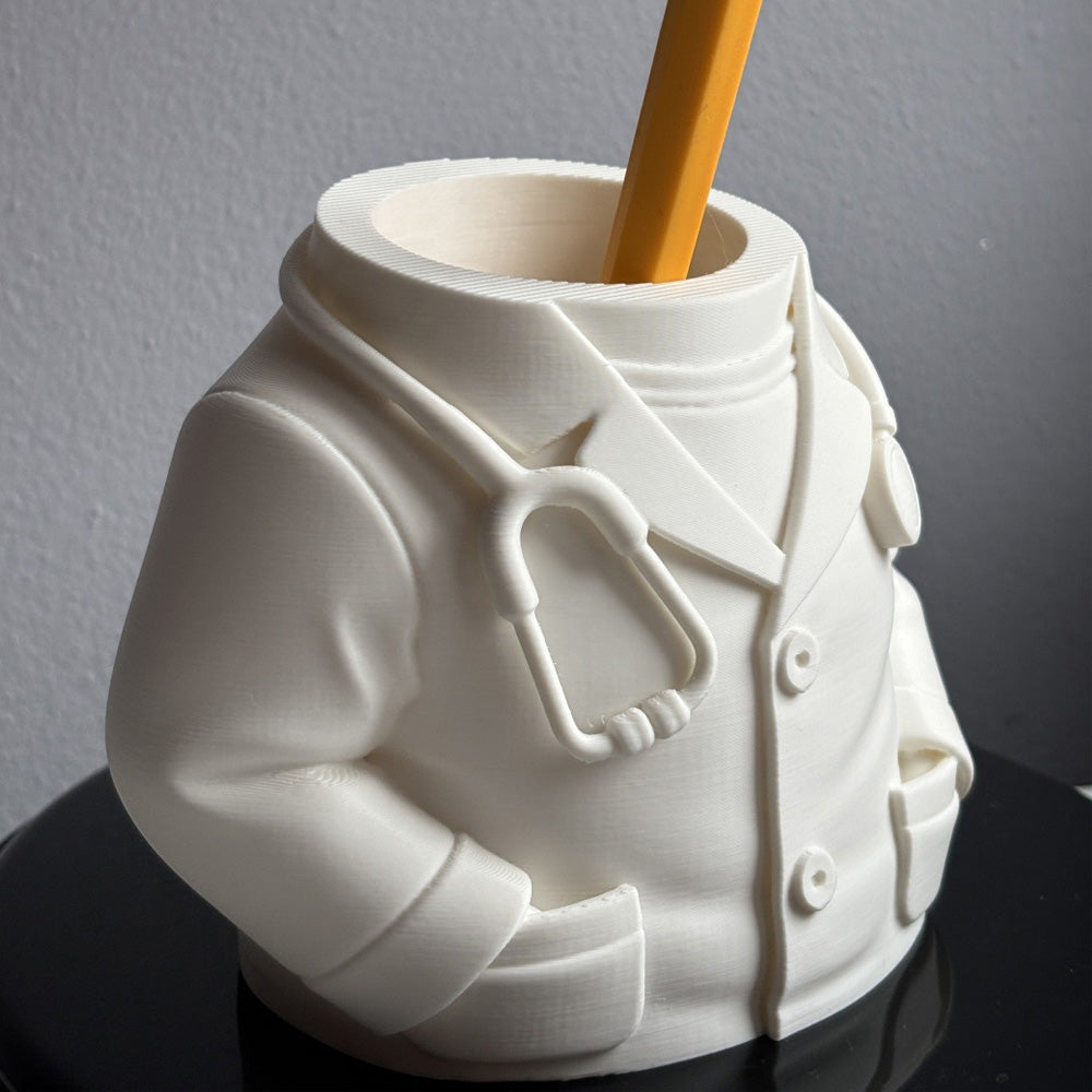 Doctor Pen Holder Desk Organizer - Lab Coat & Stethoscope Desktop Doctor Pen Holder V1195-V3DOY000473B