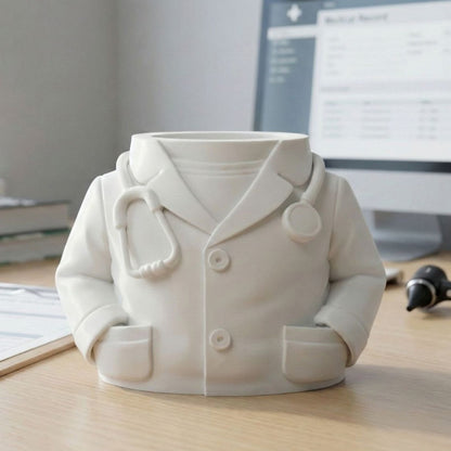 Doctor Pen Holder Desk Organizer - Lab Coat & Stethoscope Desktop Doctor Pen Holder V1195-V3DOY000473B