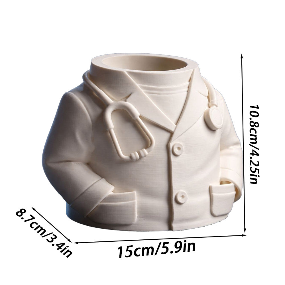 Doctor Pen Holder Desk Organizer - Lab Coat & Stethoscope Desktop Doctor Pen Holder V1195-V3DOY000473B