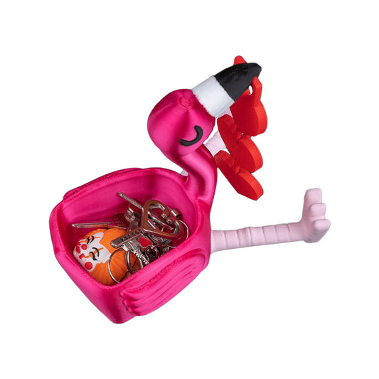 Romantic Flamingo Couple Figurine | Cute Love Decor Sculpture | Valentines Gift | Small Item Storage Container V1195-V3DOY000477