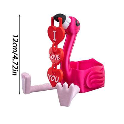 Romantic Flamingo Couple Figurine | Cute Love Decor Sculpture | Valentines Gift | Small Item Storage Container V1195-V3DOY000477