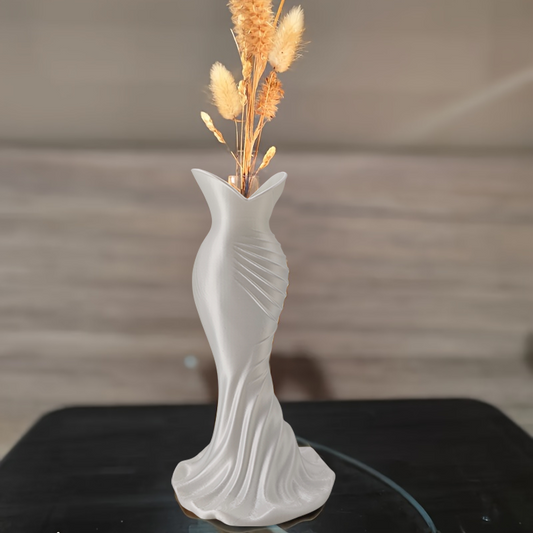 This elegant dress vase combines high-fashion elegance with minimalist home decor. Whether you insert real V1195-V3DYY0269