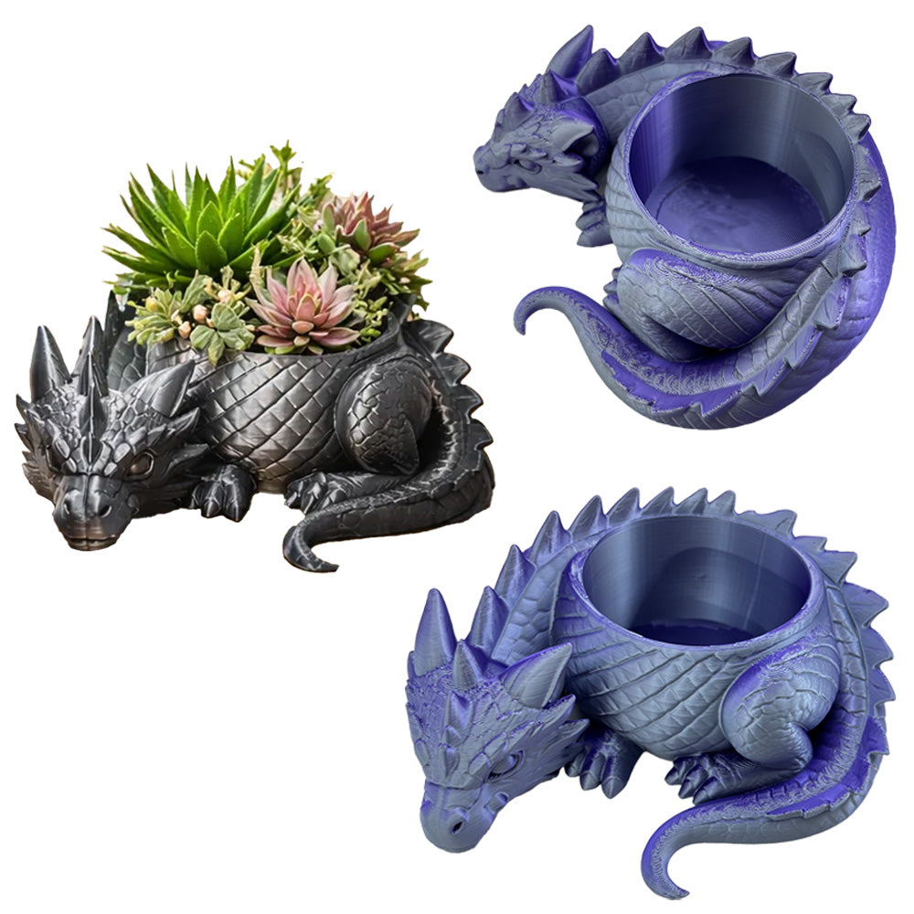 Sleeping Dragon Bowl, Fantasy Home Decor 3D Printed,Sleeping Dragon Flowerpot,Dragon Lover Gifts V1195-VOY000465BL