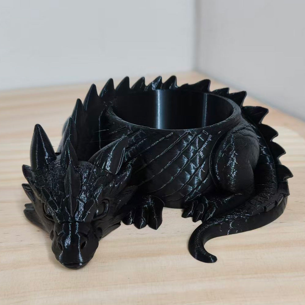 Sleeping Dragon Bowl, Fantasy Home Decor 3D Printed,Sleeping Dragon Flowerpot,Dragon Lover Gifts V1195-VOY000465BL