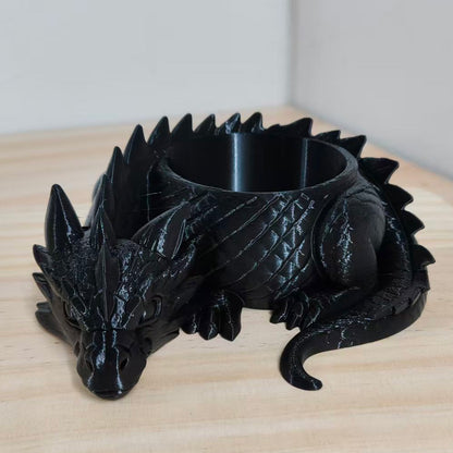 Sleeping Dragon Bowl, Fantasy Home Decor 3D Printed,Sleeping Dragon Flowerpot,Dragon Lover Gifts V1195-VOY000465BL