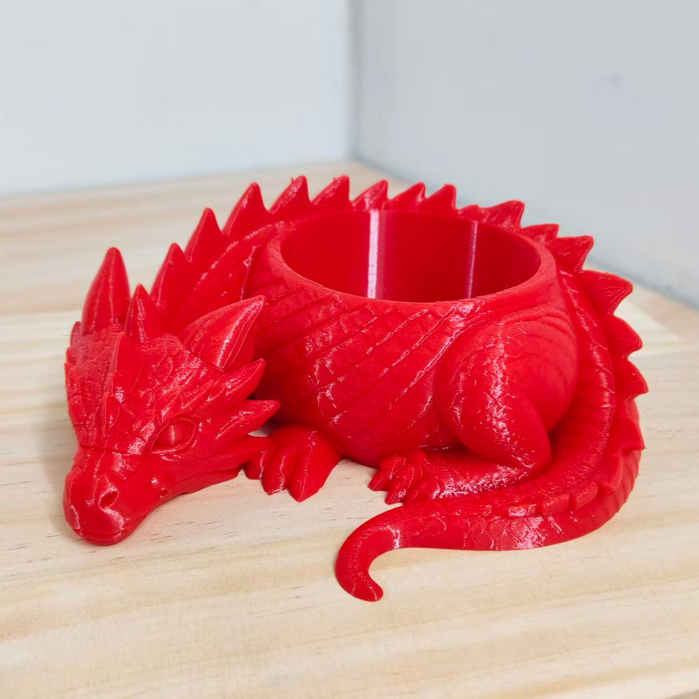 Sleeping Dragon Bowl, Fantasy Home Decor 3D Printed,Sleeping Dragon Flowerpot,Dragon Lover Gifts V1195-VOY000465BL
