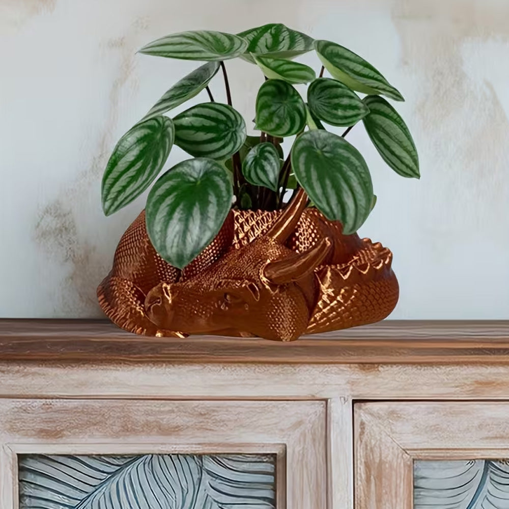 Dragon Planter, 3D Printed, Fantasy Decor, Dragon Pot, Dragon Bowl, Dragon Dish V1195-VW66891BLACK