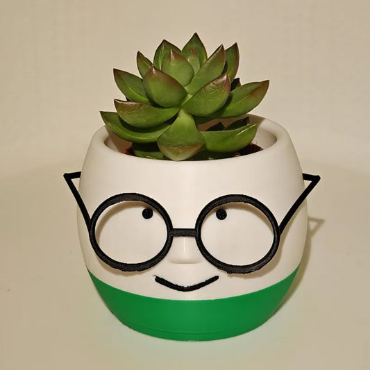 Simple and adorable 3D printed glass flower pots-decorate your home with them! White and yellow, single piece. V1195-VYY0004