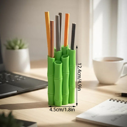 A 3D-printed bamboo pen holder can hold pens, pencils, markers, or drawing tools, adding a tranquil and V1195-VYY0009