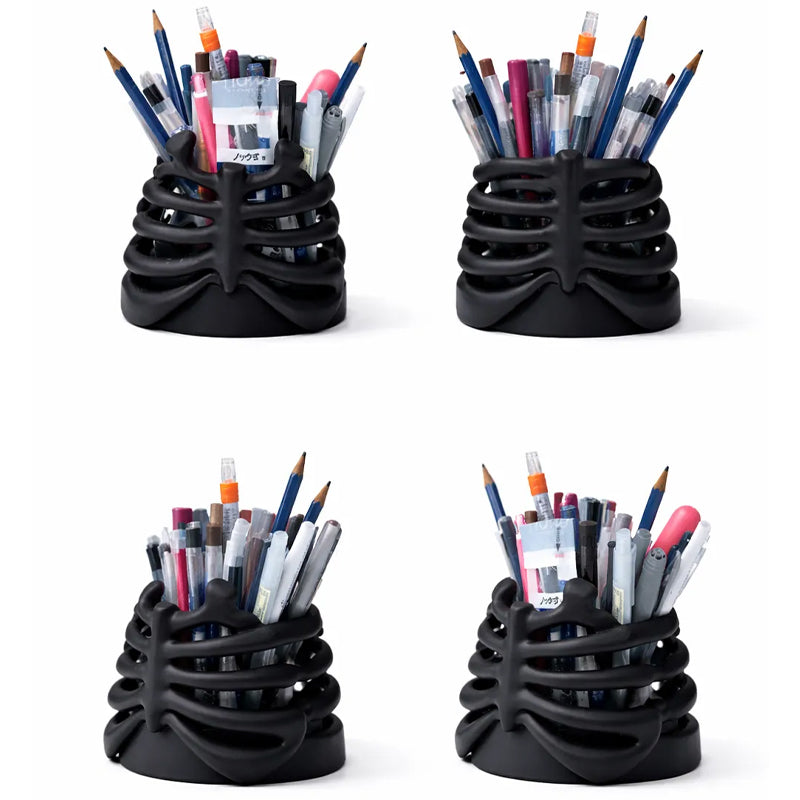3D Printed Rib Pen Holder - Skeleton Desktop Organizer is both a practical pen holder and a sculpture. V1195-VYY0013