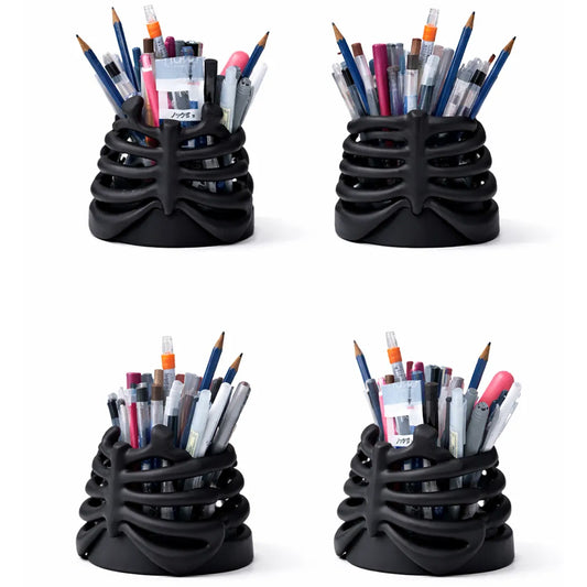 3D Printed Rib Pen Holder - Skeleton Desktop Organizer is both a practical pen holder and a sculpture. V1195-VYY0013