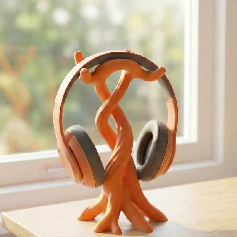 3D-printed modern headphone stand, compatible with various headphones (gaming headsets, Bluetooth headsets, V1195-VYY0019