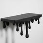 3D Printed Melting Wall Shelf - Drip-Style Modern Storage Rack, Black V1195-VYY0020