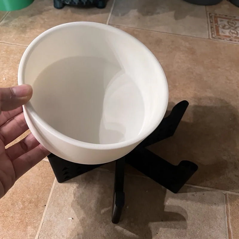 Elevator Pet Bowl, Neck Support Food Bowl, Easy to Clean (Elevator Cat Bowl), Black and White V1195-VYY0021