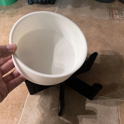 Elevator Pet Bowl, Neck Support Food Bowl, Easy to Clean (Elevator Cat Bowl), Black and White V1195-VYY0021