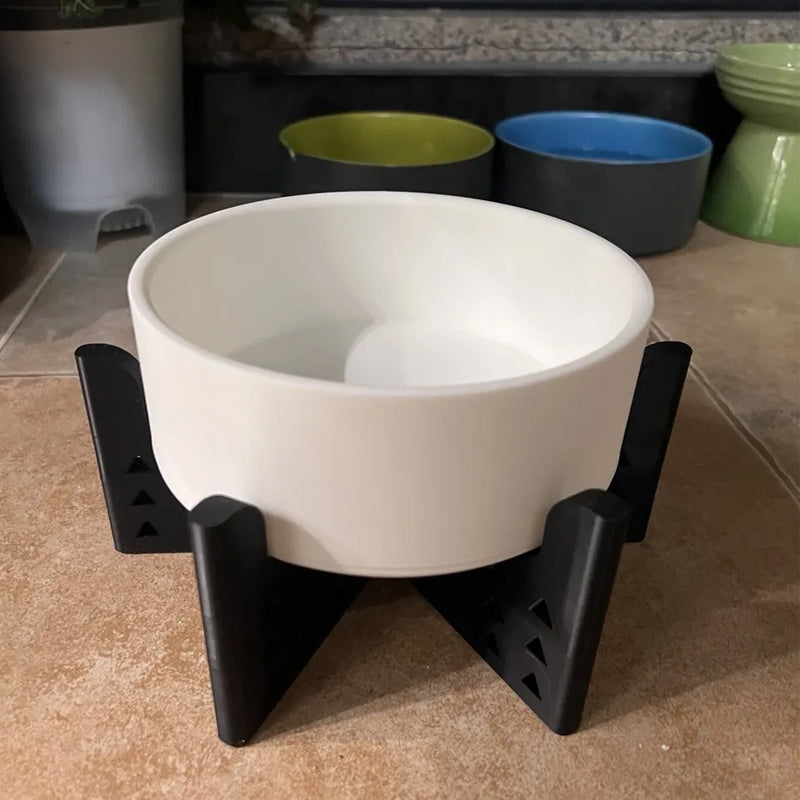 Elevator Pet Bowl, Neck Support Food Bowl, Easy to Clean (Elevator Cat Bowl), Black and White V1195-VYY0021