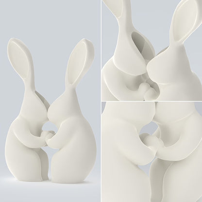 3D printed Easter bunny vase, ceramic-look plastic vase. White. V1195-VYY0023