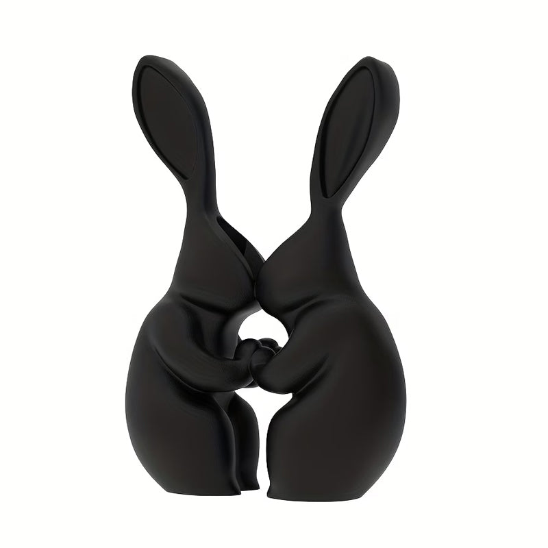 3D printed Easter bunny vase, ceramic-look plastic vase.black. V1195-VYY0024