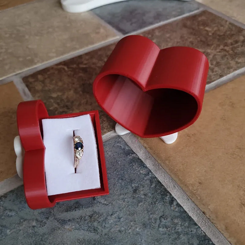 Mini Size Cute Heart-Shaped Jewelry Box (Single Drawer) Red and White V1195-VYY0026