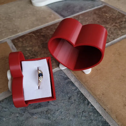 Mini Size Cute Heart-Shaped Jewelry Box (Single Drawer) Red and White V1195-VYY0026
