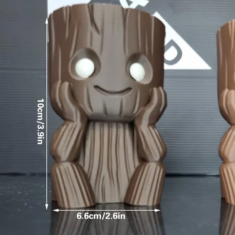 3D Printed Mini Succulent-Friendly Flower Pots, Brown V1195-VYY0027