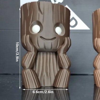 3D Printed Mini Succulent-Friendly Flower Pots, Brown V1195-VYY0027